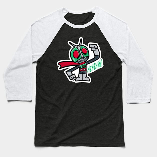 Kamen Rider Henshin!! Baseball T-Shirt by JMADISON